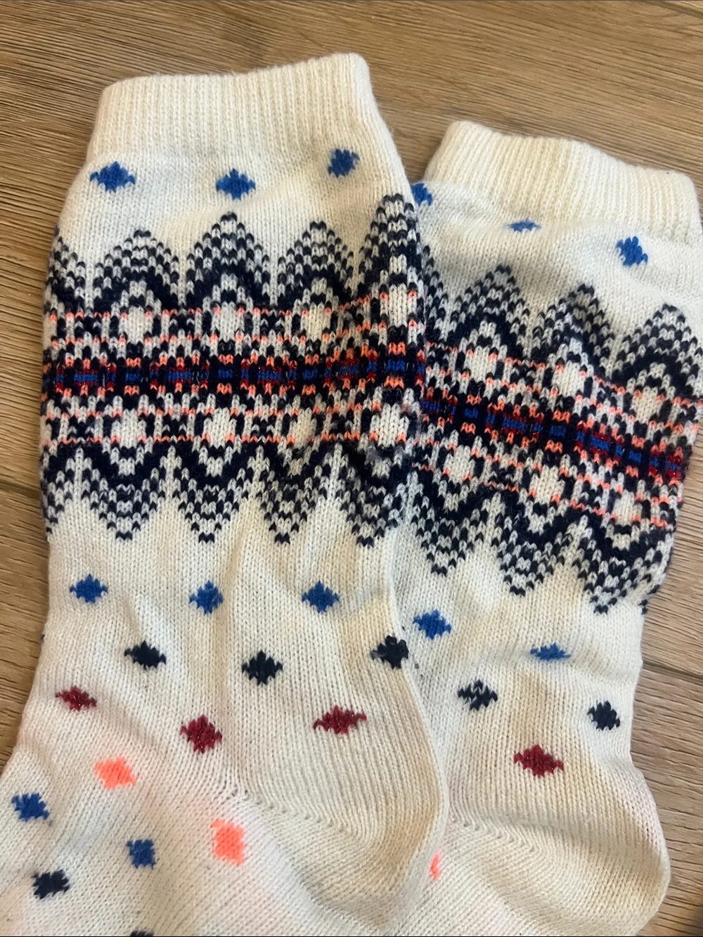 American Eagle Fair Isle Sweater Socks 2 Pair Cozy Winter Calf